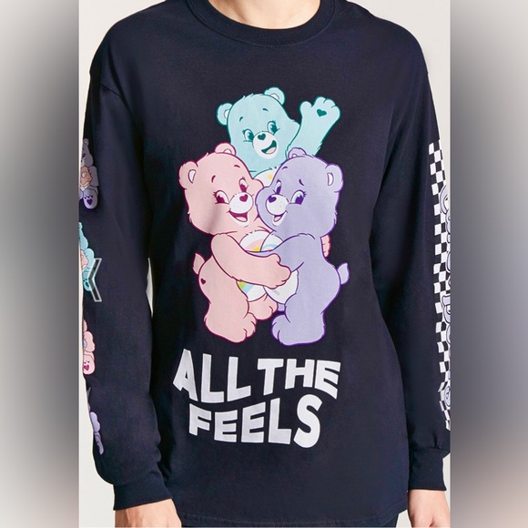 New Care bears graphic tee cotton pullover sweater long sleeves crewneck top - Picture 4 of 8